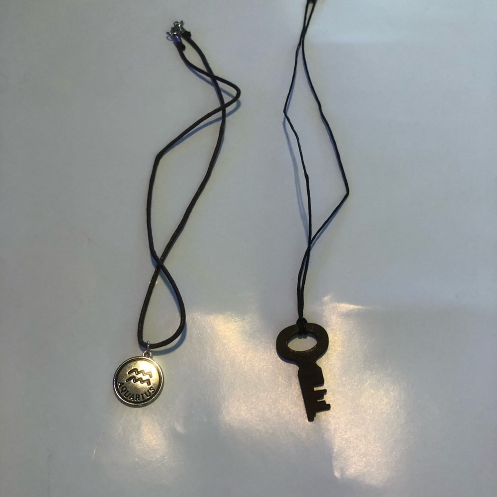 Aquarius necklace and key necklace